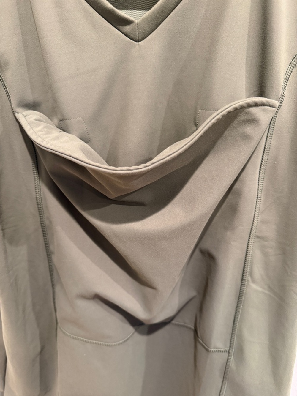 LALABU Olive Short Sleeve V-Neck Pocket Tee - Picture 5 of 6